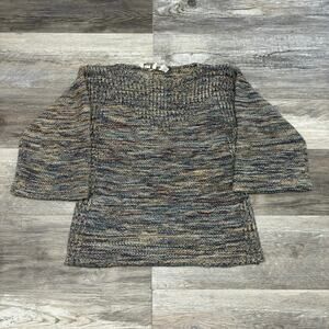 Vintage Albee Colorful Hippie Womens M 70s Bell Sleeve Acrylic‎ Knit Sweater